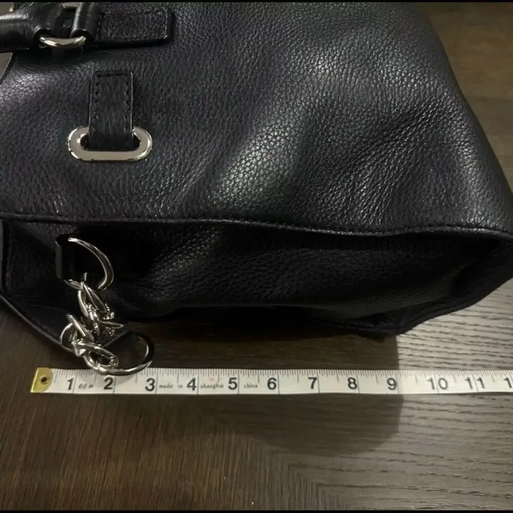 Authentic Michael Kors Hamilton Bag - Black Leather with crossbody strap